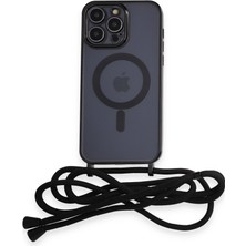 Mbb E-Ticaret iPhone 13 Pro Kılıf Divo Lazer Askılı Magsafe Kapak - Siyah