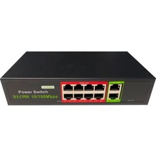 Mbb E-Ticaret Uranıum POE-8002-96W 8 Port 10/100 + 2 Port 10/100 RJ45 Uplınk Watch-Dog Poe Swıtch (Realtek Chıpset)