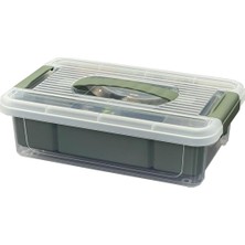 Mbb E-Ticaret Buffer® 6 Bölmeli 3 Litre Plastik Saklama Kutusu Kapaklı Kulplu Organizer