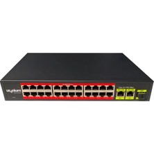 Mbb E-Ticaret Uranıum POE-2421SFP-300W 24 Port 10/100+2X Gıgabıt Uplınk +1xsfp Rackmount Swıtch (Realtek Chıpset)