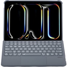 Mbb E-Ticaret T5504D iPad Pro 11 (2024) Kılıf Palermo Ledli Klavyeli Standlı Tablet Kılıfı - Siyah
