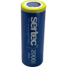 Mbb E-Ticaret Sertec 3.7V Li-Ion 18500 2000 Mah 3c Şarjlı Pil