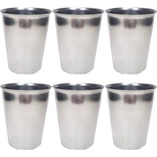 Mbb E-Ticaret 6 Adet Paslanmaz Çelik Krom Bardak 9 x 7,5 x 5,5cm