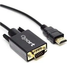 Mbb E-Ticaret Qport Q-HVG18 HDMI To VGA 1,8mt Dönüştürücü Kablo