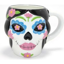 Mbb E-Ticaret Day Of The Dead Şeker Kurukafa Tasarımlı 3D Seramik Kupa Bardak ALK4893