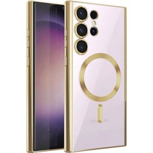 Mbb E-Ticaret Galaxy S23 Ultra Kılıf Kross Magneticsafe Kapak - Gold