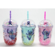Mbb E-Ticaret Stitch Figürlü Pipetli Kapaklı Kupa Bardak ALK5110