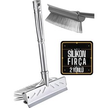 Mbb E-Ticaret Fırçalı ve Silikon Uçlu Cam Sil Çekçek 2 Yönlü Temizlik Fırçası – 35X22 cm | Süpürme ve Sıyırma Fonksiyonlu | Ergonomik Saplı 423698