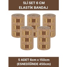 Alban Elastik Bandaj Seti 5’li (5X6CM) 20 Klipsli 4,5 Metreye Kadar Uzar, Spor ve Günlük Kullanım