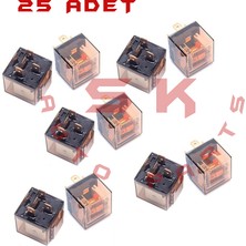 SKAUTO 25 Adet Mini Röle Şeffaf 12V 40AMPER 5 Fişli 12 Volt
