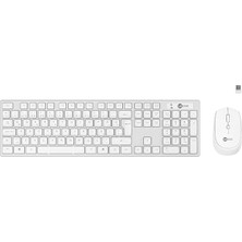 Altes Grup KM2001 Kablosuz Türkçe Q Klavye & Mouse Set - Qwerty Türkçe Dizilim, 1200DPI Optik Fare, Win/mac Uyumlu, Sıvı Dökülmesine Dayanıklı, Tam Boyutlu Q Klavye Mouse Seti Beyaz