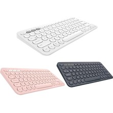 Altes Grup Tablet Telefon Bilgisayar Için Yuvarlak Tuşlu Türkçe Q Bluetooth Kablosuz Klavye Android Ios Windows Uyumlu - AL3048 (Siyah)