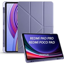 Altes Grup Redmi Pad Pro/pad Pro 2 / Poco Pad 12.1inç ile Uyumlu Kılıf Kalem Bölmeli Trifolding Case (Düz Redmi Pad Değildir) Mor