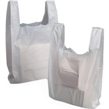 Altes Grup Kırık Beyaz Poşet Büyük Boy 5 kg Hışır Atlet Poşet Market Manav Poşeti Çöp Poşeti