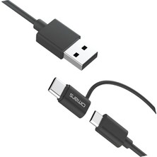 Altes Grup 2'si 1 Arada Type-C Micro USB Şarj ve Data Kablosu 1.2 Metre