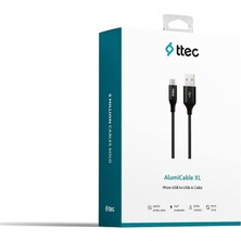 Altes Grup Alumicable Xl Micro USB 2m Şarj Kablosu,siyah (2DK21S)