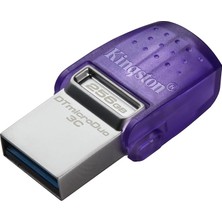 Altes Grup Datatraveler Microduo 3c USB Bellek 256GB USB Gen 3 Type-C ve Type-A - DTDUO3CG3/256GB, Mor + Gümüş