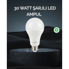 Epilons Şarjlı LED Ampul 30 Watt Soğuk Beyaz