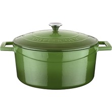 Altes Grup Metal Döküm Yuvarlak Tencere, 24 Cm, Yeşil
