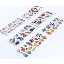 Altes Grup 6 Adet Kabartmalı Yapışkan Sticker, Hayvanlar Alemi