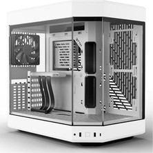 Altes Grup Y60 Modern Estetik Çift Odacıklı Panoramik Temperli Cam Orta Kule Atx Bilgisayar Oyun Kasası Pcıe 4.0 Yükseltici Kablo Dahil, Kar Beyazı (CS-HYTE-Y60-WW)