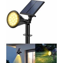 Altes Grup Gün Işığı18 LED Spot Güneş Enerjili Bahçe Aydınlatma Lambası, Fotoselli, Spike Aplik, 18W Su Geçirmez Dış Mekan Solar Lamba, Ağaç, Veranda, Havuz, Duvar ve Zemin Montajına Uygundur 42 cm
