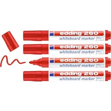 Altes Grup 260 Beyaz Yazı Tahtası Kalemi, Kırmızı, 4'lü Set, Yuvarlak Uç 1,5-3 mm