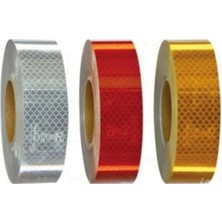 Altes Grup Reflektif Şerit Bant Reflektör Bal Peteği Desenli Tüvtürk Uyumlu Kırmızı(5,5 cm x 5 Mt) Kırmızı KRCNM69