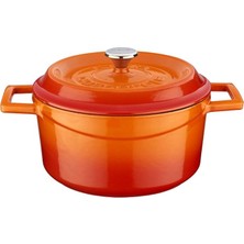Altes Grup Metal Döküm Yuvarlak Tencere, 20 Cm, Turuncu