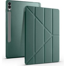 Altes Grup Galaxy Tab S9 Fe Plus X610 12.4 Inç Ile Uyumlu Üçgen Katlanilir Kalemlikli Standlı Akıllı Kılıf Haki