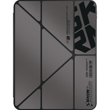 Altes Grup iPad Air 11 2025 M3 - Air 11 2024 - Air 10.9 (4. ve 5. Nesil) ile Uyumlu Kılıf Skinarma Holografik Tasarımlı Arkası Şeffaf Çıkarılabilir Magnetik Kira Kobai Kılıf (Füme)