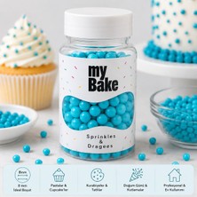 My Bake 8 mm Mavi Draje Şeker – Pasta ve Tatlı Süsleme Şekeri