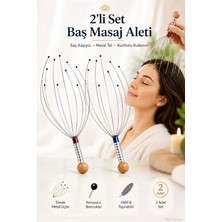 Premini 2'li Baş Masaj Aleti Seti, Saç ve Boyun Rahatlatıcı Tarağı