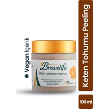 Bravelife Arındırıcı Gözenek Temizleyici Bitkisel Yağlar Pürüzsüz Cilt Pantheol Vegan Keten Tohumu Peeling 100 ML