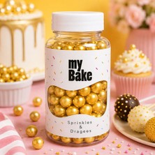 My Bake 8 mm Altın Draje Şeker – Pasta ve Tatlı Süsleme Şekeri