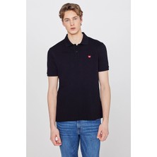 Regular Fit Normal Kesim Polo Yaka %100 Pamuk Siyah Tişört