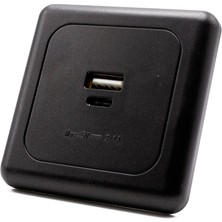 Babarvy Type-C ve USB Priz ( Siyah )