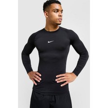 Nike Pro Dri Fit Tight Top Mens Ls Uzun Kollu Erkek Antreman Sweatshirt Siyah
