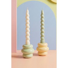Minic Store 2'li Donut Şamdan Sarı & Yeşil