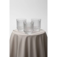 Bereketli Store Paşabahçe Dorian 3 Tumblers Çizgi Detaylı Cam Su ve Meşrubat Bardağı