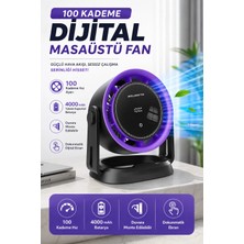 Tekno Drone Turbo Hava Akışlı Şarjlı Masaüstü Fan 100 Kademe Dijital Ekranlı 4000 Mah