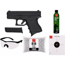 We G27 Gen3 Airsoft    Greengas, BB ve Koruyucu Gözlük,Hedef Kağıdı Hediyeli