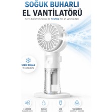 Tekno Drone Su Buharlı Şarjlı Mini Fan Taşınabilir El Vantilatörü 3 Kademeli Hız Ayarı 500 Mah Batarya