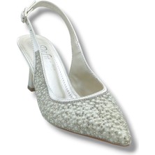 Defne 801-26 Incili Taşlı Saten Ince Topuk Kadın Stiletto
