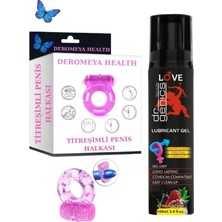 Aşkın Deposu DEROMEYA HEALTH- Güçlü Titreşimli Esnek Yumuşak Jel Dokuda Klitoris Uyarıcılı Orgazm Peniş Ring Halka Yüzüğü 3.8 Cm Silikon 50 ML * 2 JEL HEDİYE
