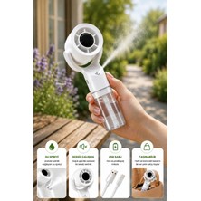 Tekno Drone Serinletici Buharlı Şarjlı El Fanı Spreyli Taşınabilir Mini Vantilatör 3 Hız Kademeli Nemlendiricili Fan