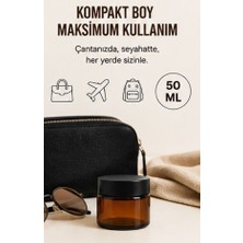Kozpak 2 Adet 50 ml Amber Cam Kavanoz Siyah Kapaklı Kozmetik Krem Balm Kabı