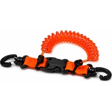 MOLYS Dalış Spiral Kordon (Emniyet Ipi) – Karabinalı Aksesusar Askısı – Turuncu