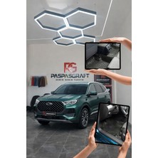 Chery Tiggo 8 Pro Max 2026 Siyah Üzeri Yeşil Dikiş 8d Diamond Premium Tam Kaplama Deri Oto Paspas