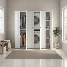 Kenz Life Kenzlife Membran Çamaşır-Kurutma Makinesi Dolabı ve Giysi Dolabı Suyuti Sağ Byzbyz Çerçeve 180*170*60 Mebran Kapak Mdf Gövde Banyo